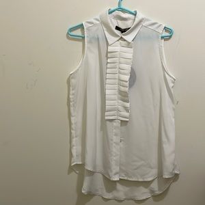 Kische Boutique white sleeveless blouse (sz l)